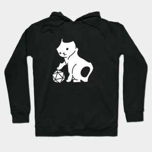 Cute Cat with Polyhedral D20 Dice Hoodie